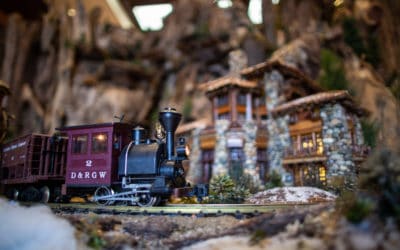 Jingle Rails pulls into the station with miniature versions of the Indianapolis Motor Speedway, Indiana State Fair and more