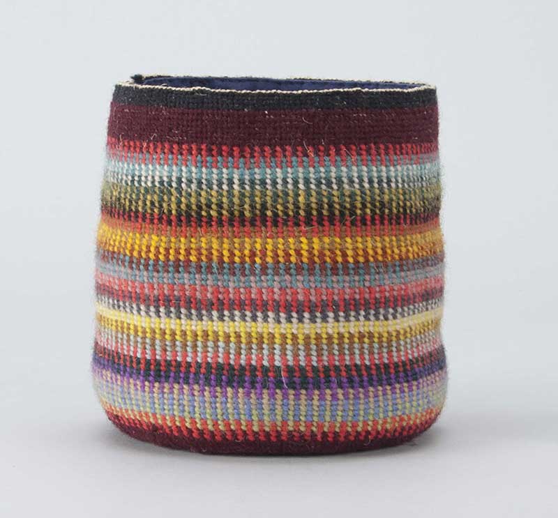 Multi-colored Basket, 1994, Tapestry wool linen with cloth,