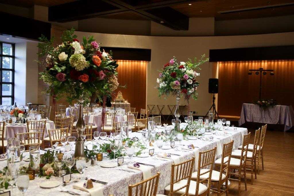 elegant wedding reception in the Eiteljorg ballroom