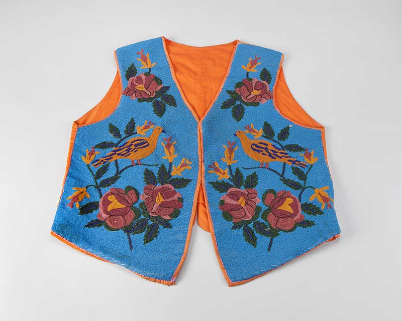Unknown Flathead artist, Beaded Vest, ca. 1920, Natural fiber fabric, dye, glass beads, Gift: Courtesy of Mort and June Swango