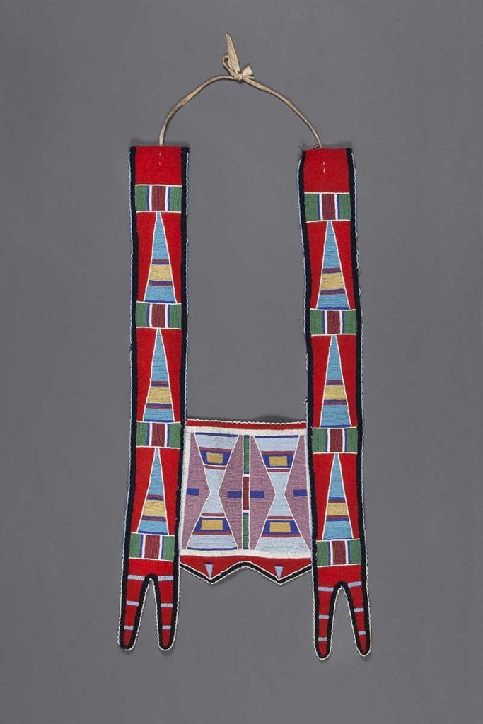 Unknown Crow artist, Martingale, 1890-1920, Hide wool, canvas, glass beads, cotton thread, sinew, Bequest of Kenneth S. "Bud" and Nancy Adams