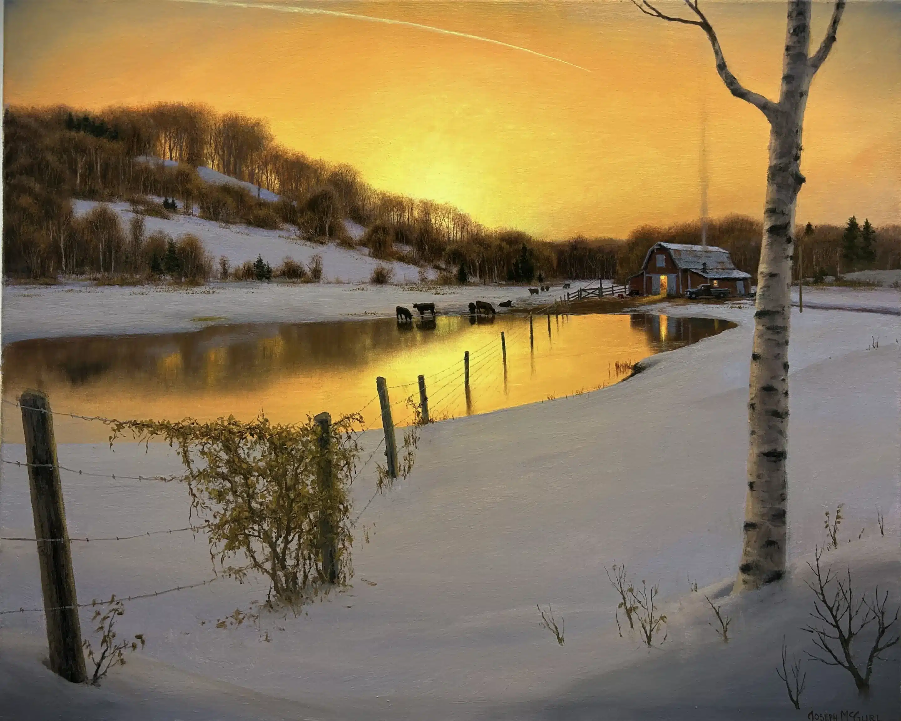 Winter Evening at the Stock Pond